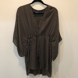 Alice and Olivia cinch waist polkadot top